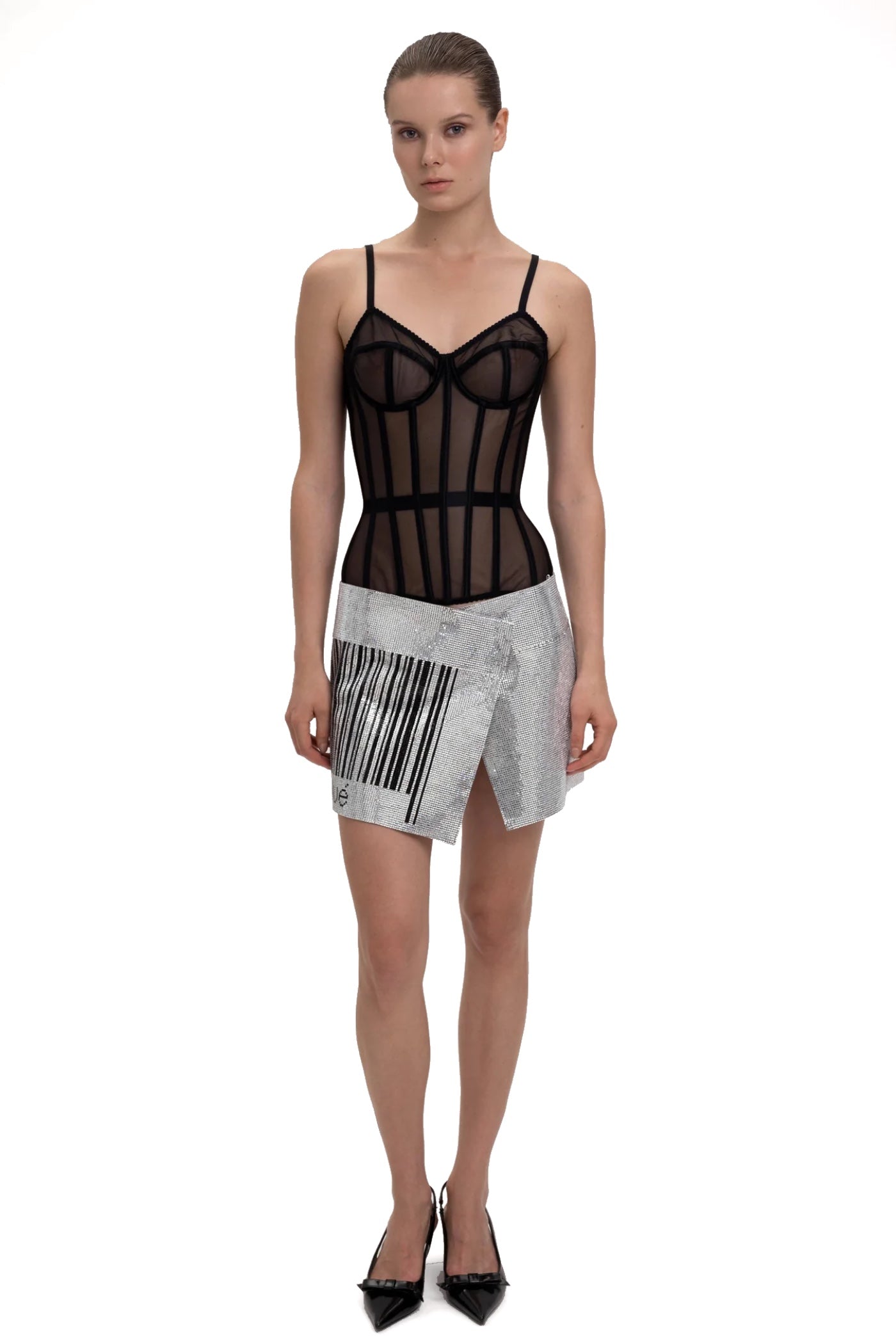 BARCODE MIRROR SKIRT