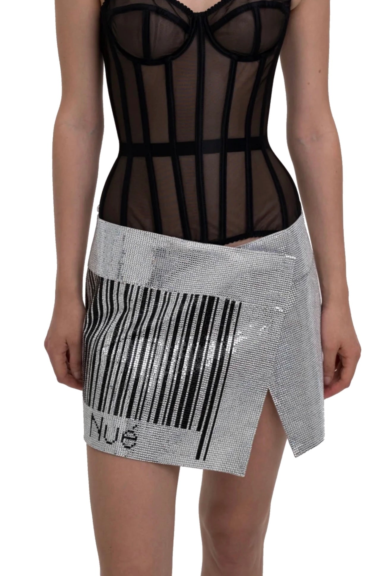 BARCODE MIRROR SKIRT
