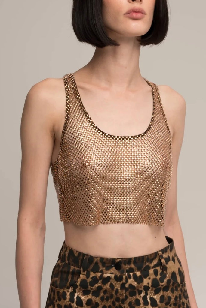 Stardust crop top in Choco