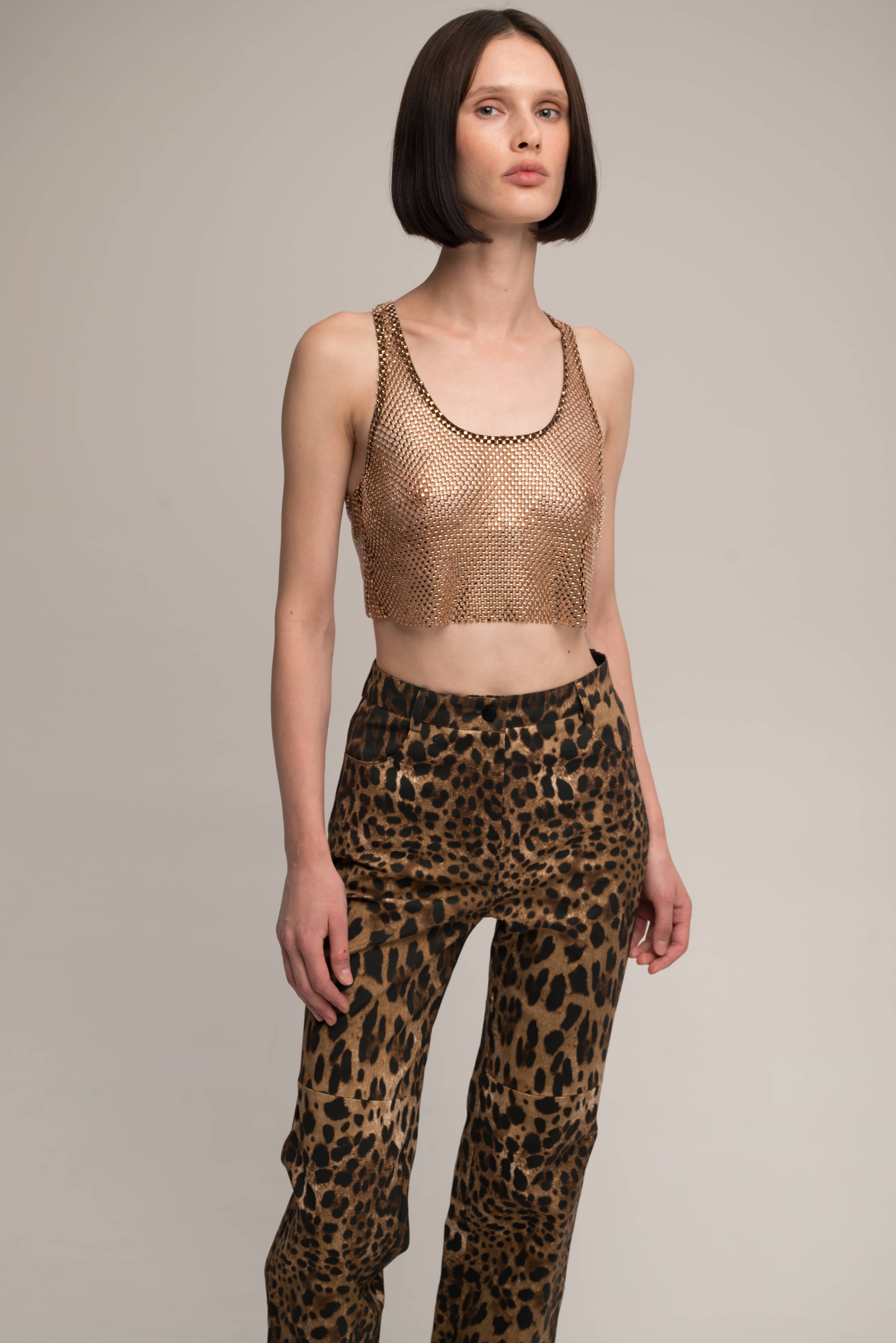 Stardust crop top in Choco