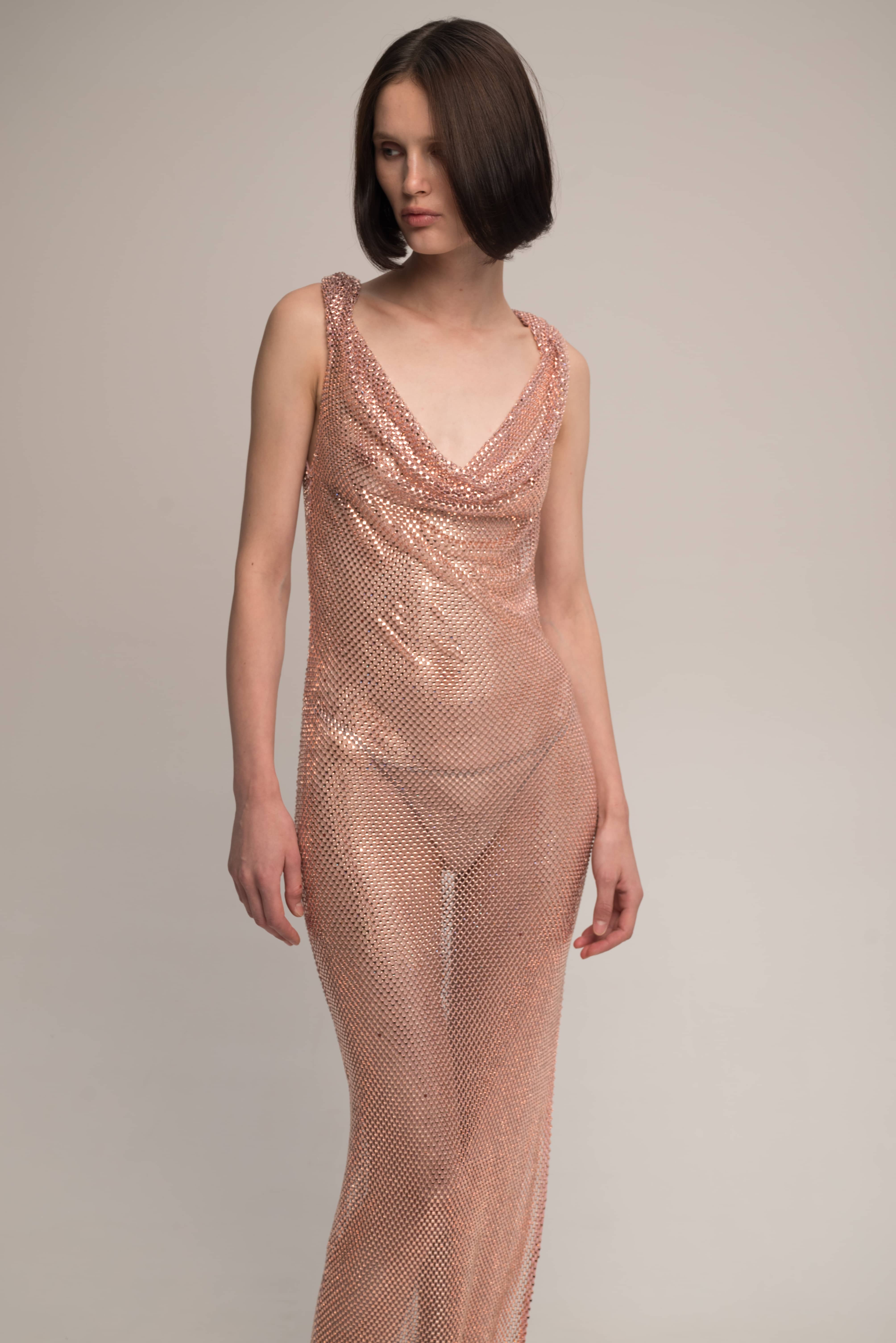 Stardust dress in Champagne